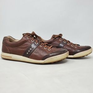 Ecco Mens Leather Round Toe Low Golf Shoes Size 46